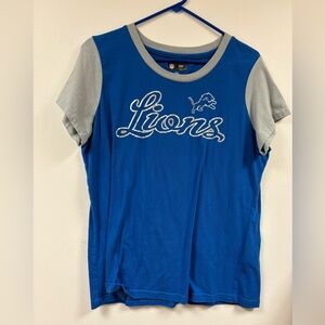 NFL Detroit Lions Blue and Gray women’s Tee 2XL